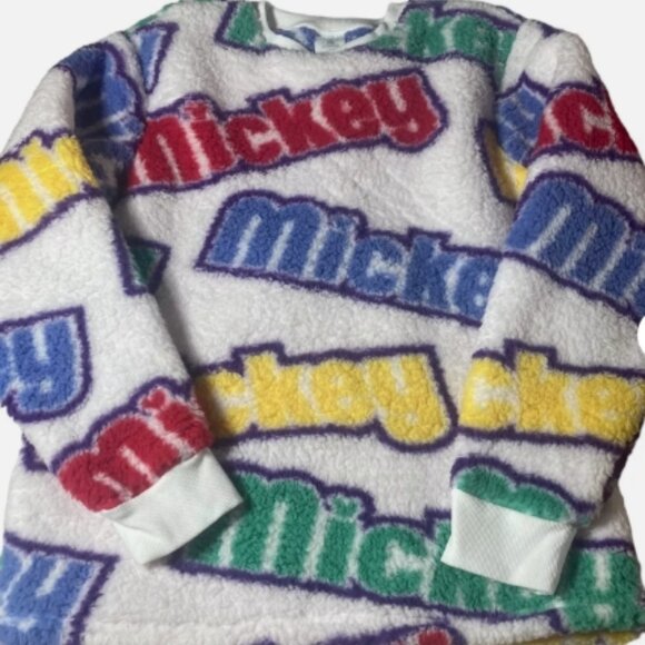 Disney Mickey Mouse White Fuzzy Soft Sweater Fleece size M - Picture 1 of 6
